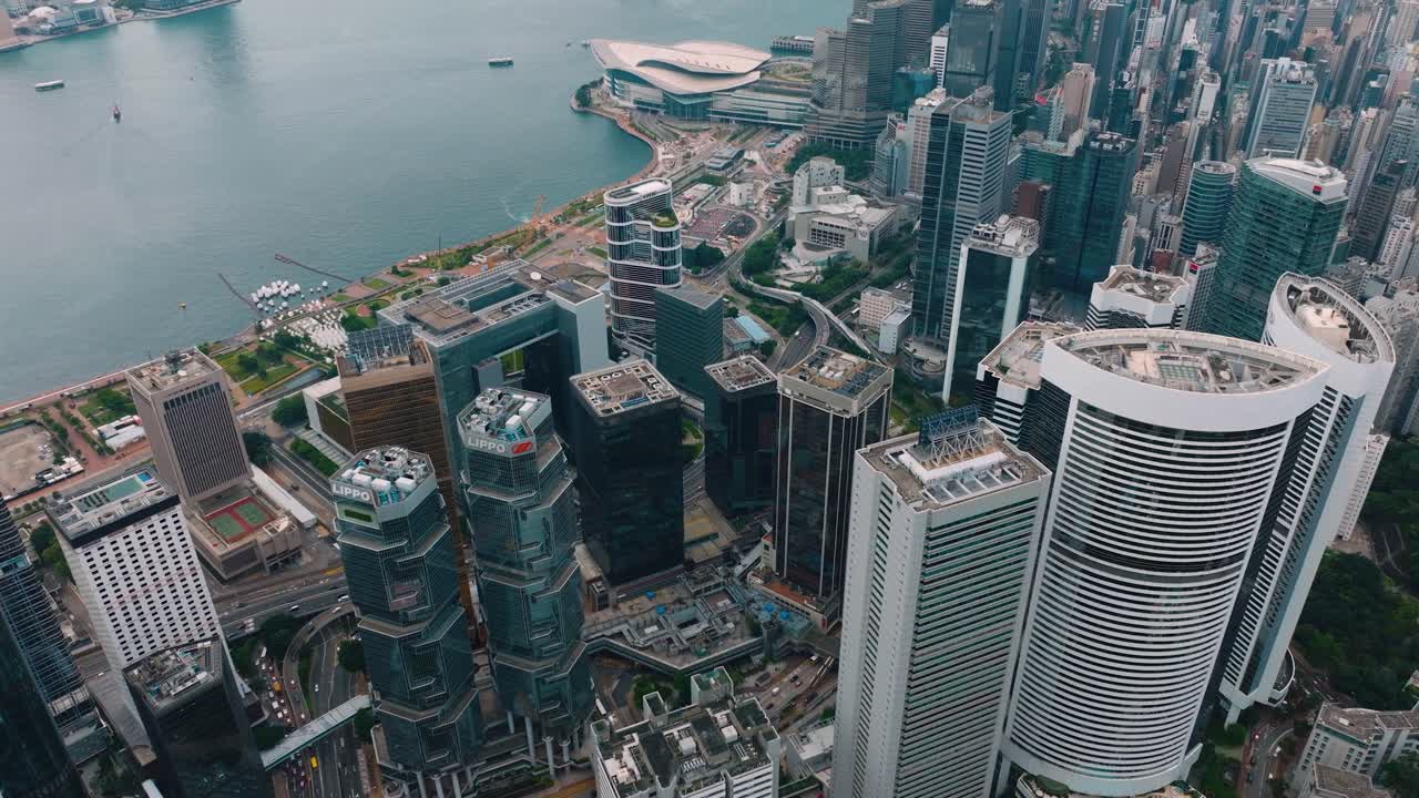 Aerial View of Hong Kong Cityscape
