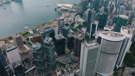 aerial view of hong kong cityscape