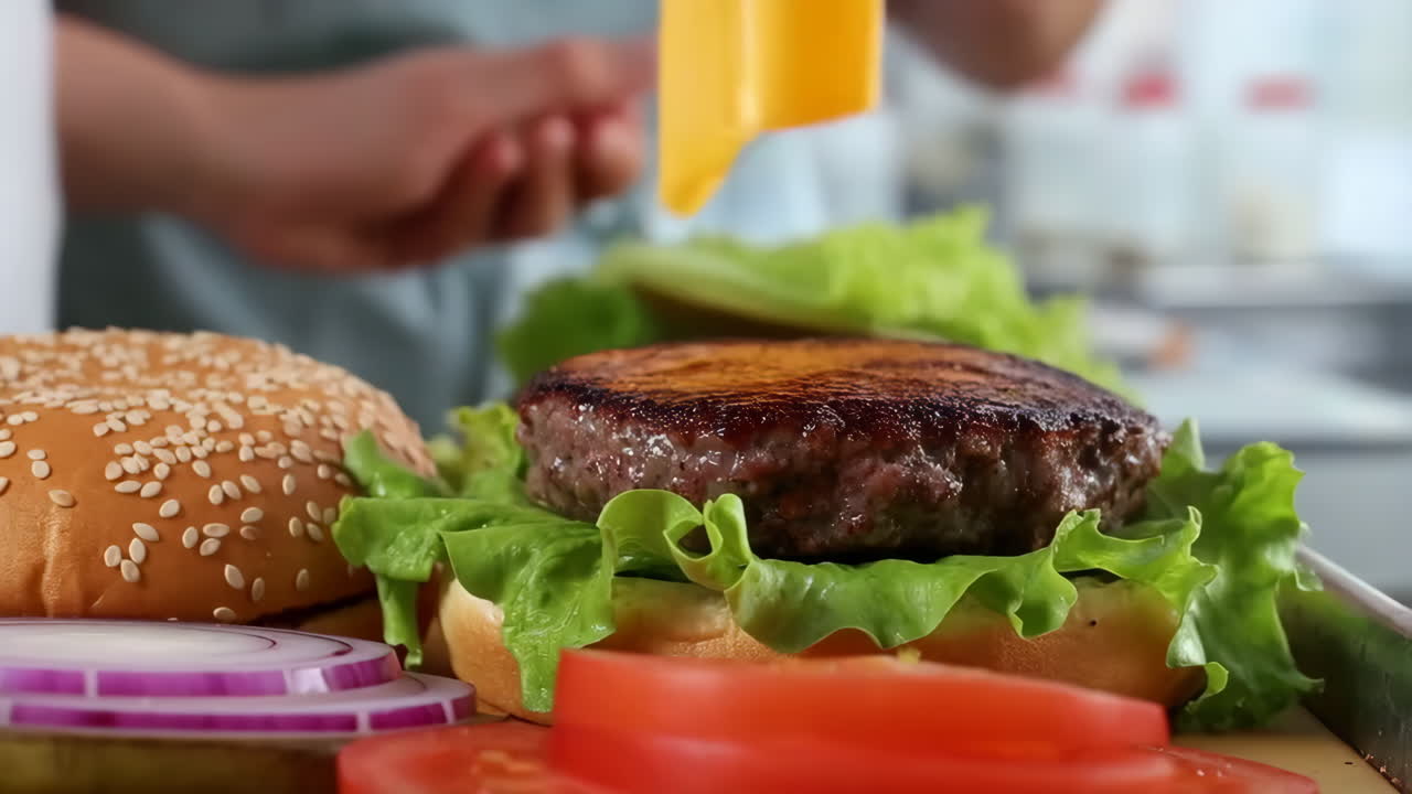 Preparazione di un hamburger