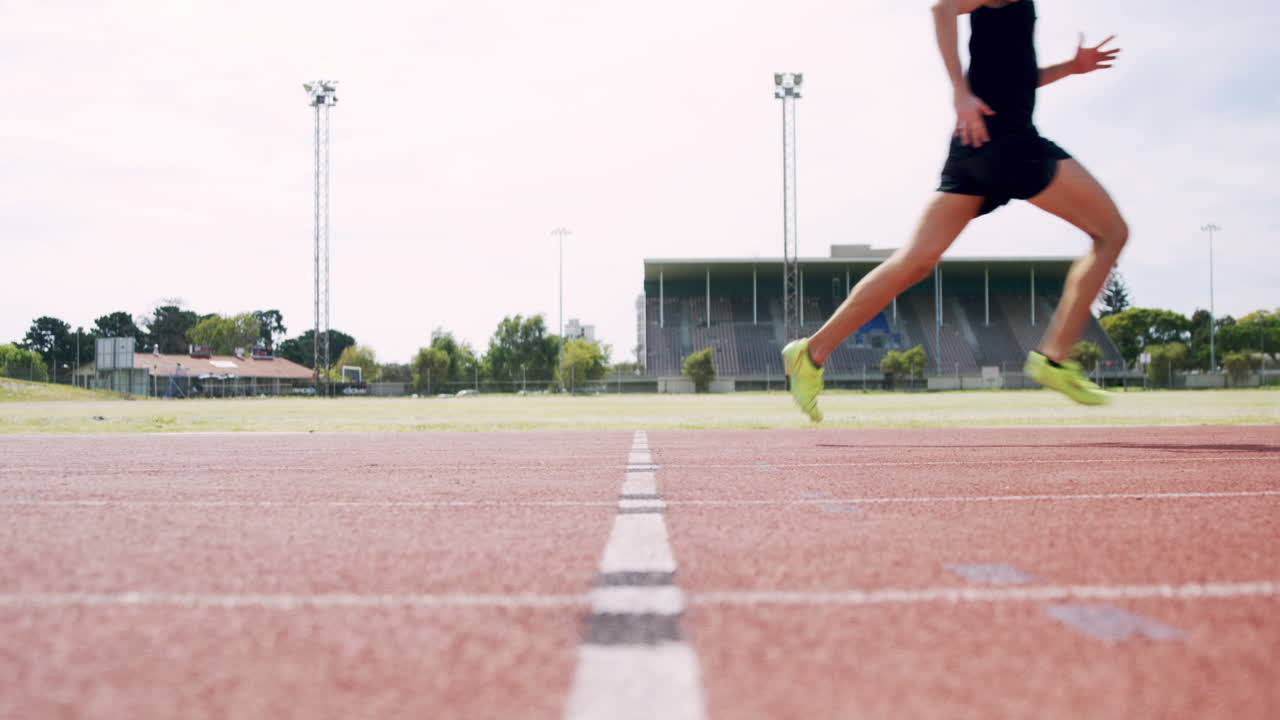 atleta corriendo en la pista de atletismo