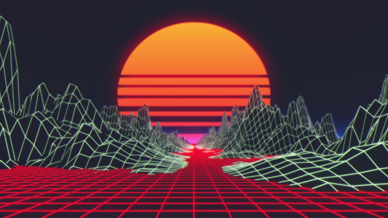 레트로 퓨처리스틱 배경 80년대 스타일