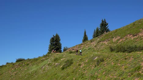 ciclistas de montaña recorriendo el sendero de colorado en las montañas de san juan