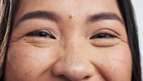 Eyes,-closeup-and-laugh-face-with-skincare