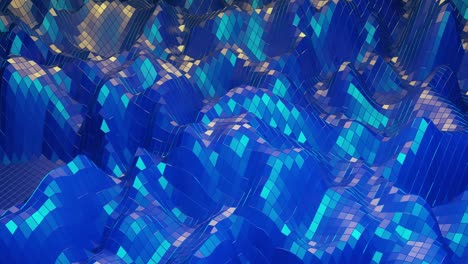 stylish creative abstract low poly background in 4k. abstract waves move on glossy surface in loop. smooth soft seamless animation. simple minimalistic geometric bg. blue color