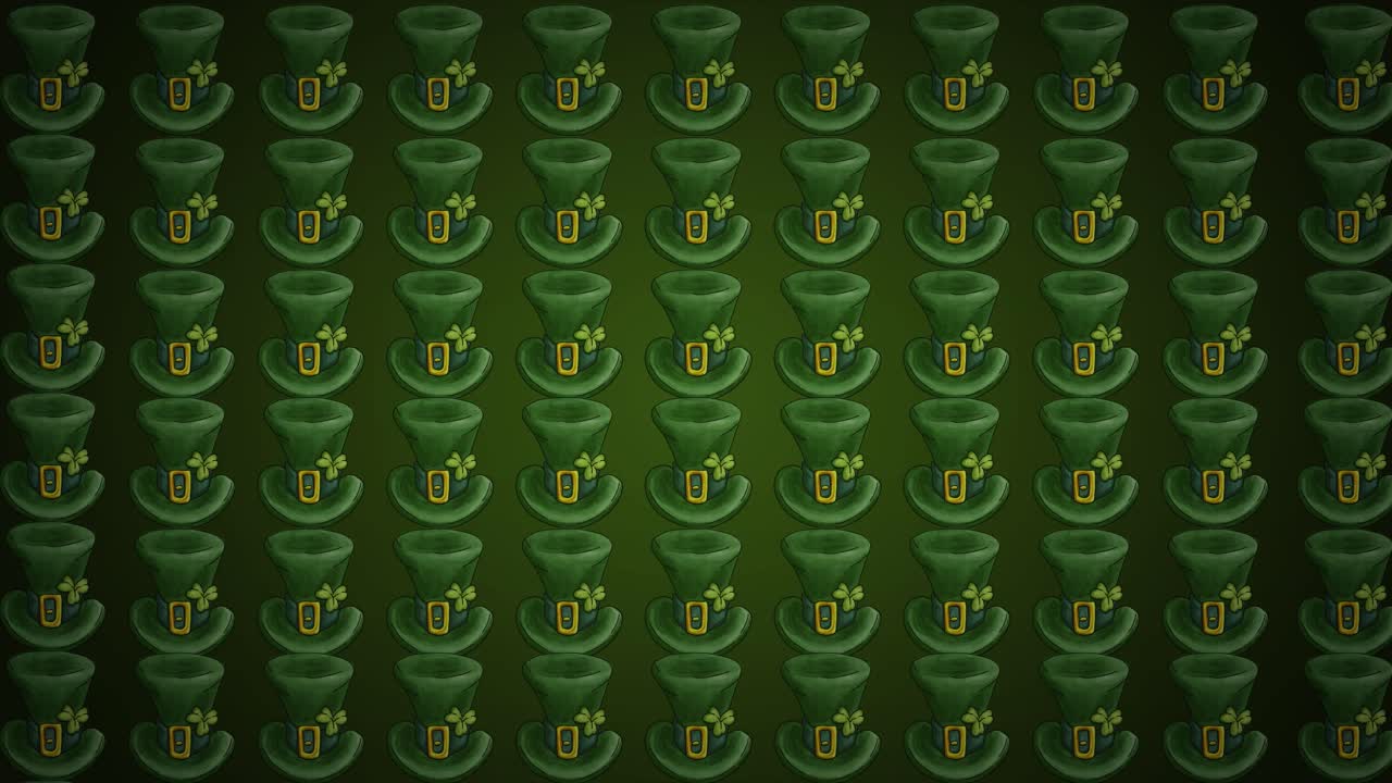 Animated Green Leprechaun Hat Pattern for St. Patrick's Day