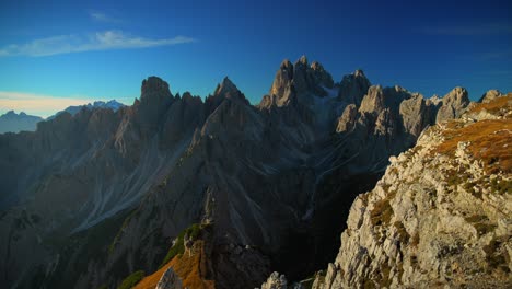 footage filmed at cadini di misurina up the mountains in italian dolomites, european alps