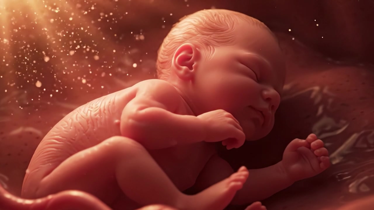 Una nuova vita: Catturando il miracolo della nascita nell'utero, mostrando la connessione maestosa e intima tra madre e neonato nel suo momento più profondo.