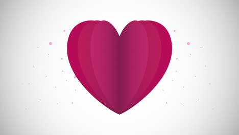 corazón de papel rosado en 3d