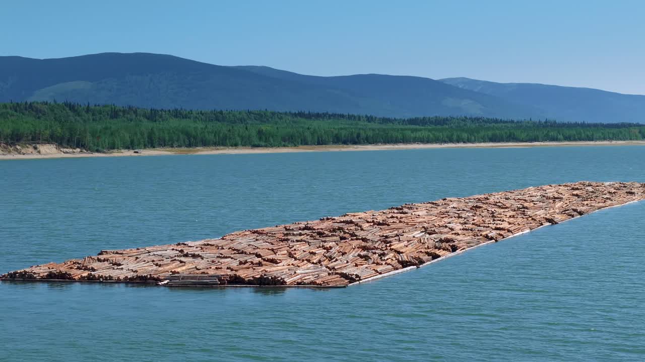 Capture the impact of climate change and industrial logging with powerful drone footage, contrasting the destruction of pristine nature with the ongoing logging operations.
