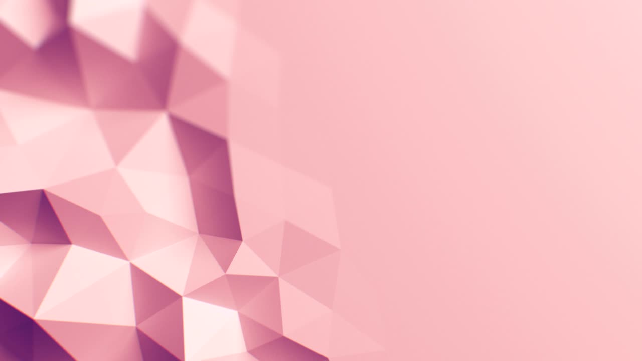 hermosa pared poligonal de rosas ondeando en animación 3d abstracta en bucle. concepto de fondo sin costuras en 4k, ultra hd.