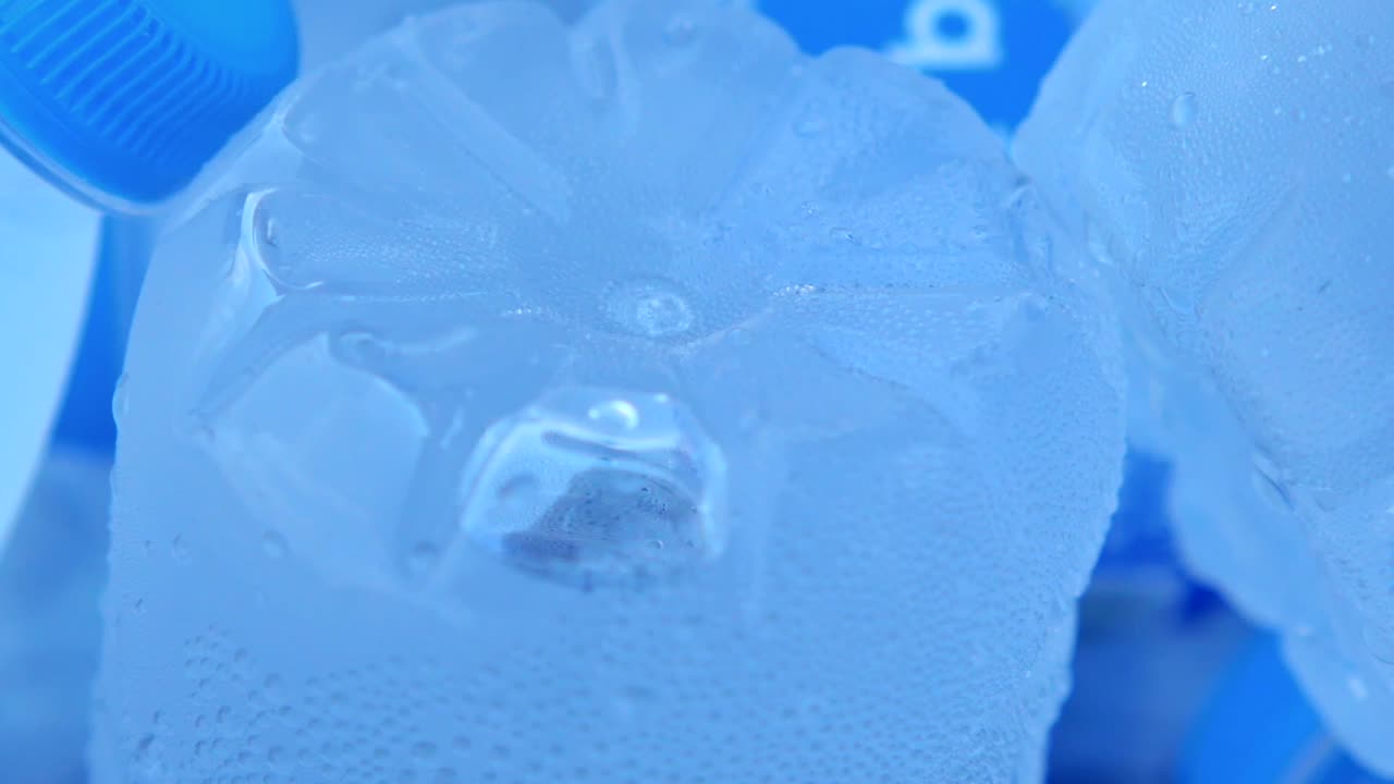 Close-up of Water Bottles with Condensation