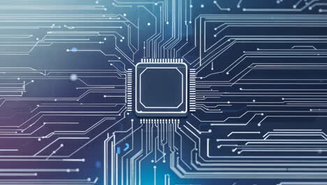 high-tech digital circuit board with central processor
