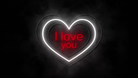 animation of i love you in neon on black background