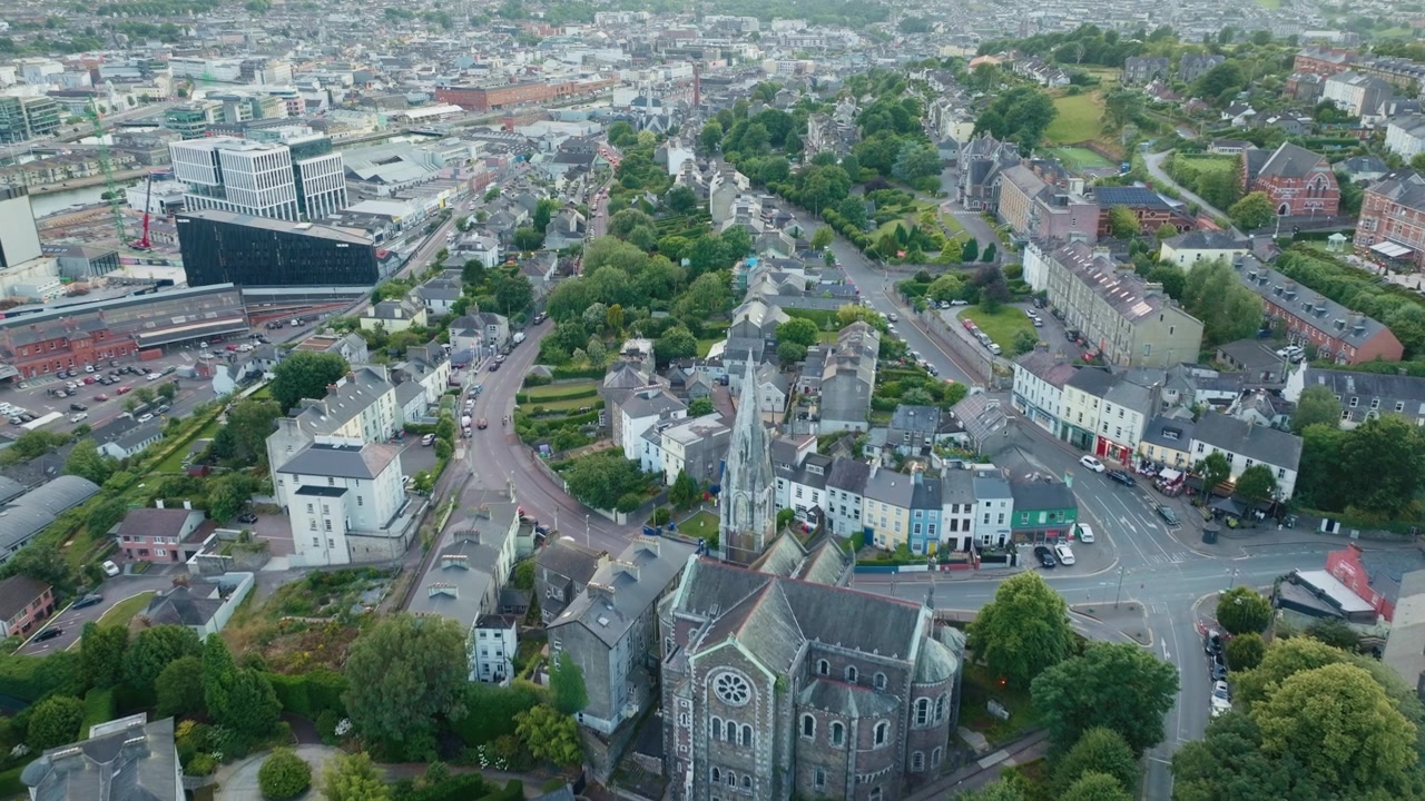 Cruce de San Lucas, Calle Wellington, Calle Summer Hill, Cork, Irlanda, Aérea 01