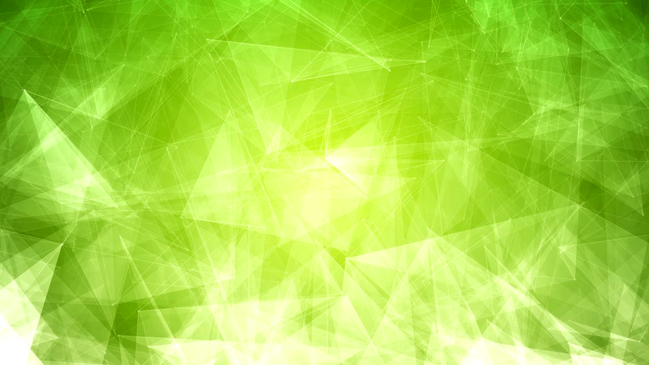 4K Abstrakt glødende futuristisk, netværk, teknologi, videnskab, festlig, geometrisk grøn loopbar baggrund med trekanter