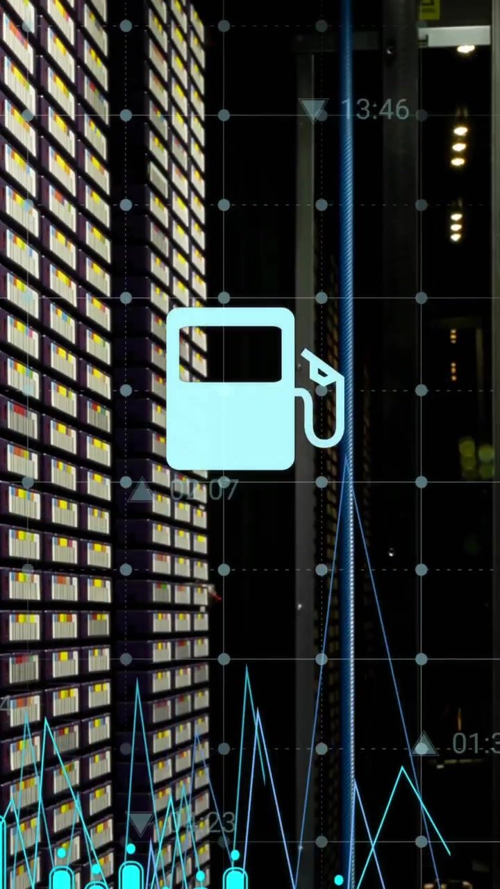 Animation of financial data processing over computer servers