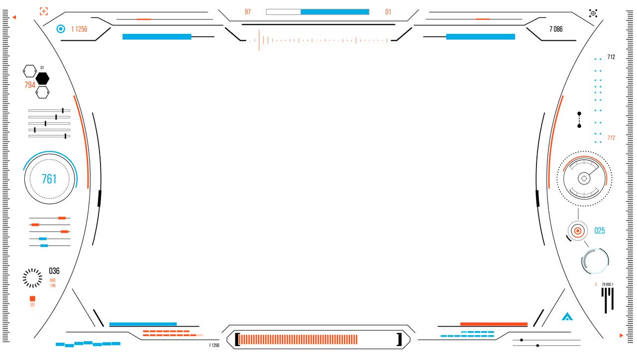 Futuristic user interface with HUD and infographic elements.