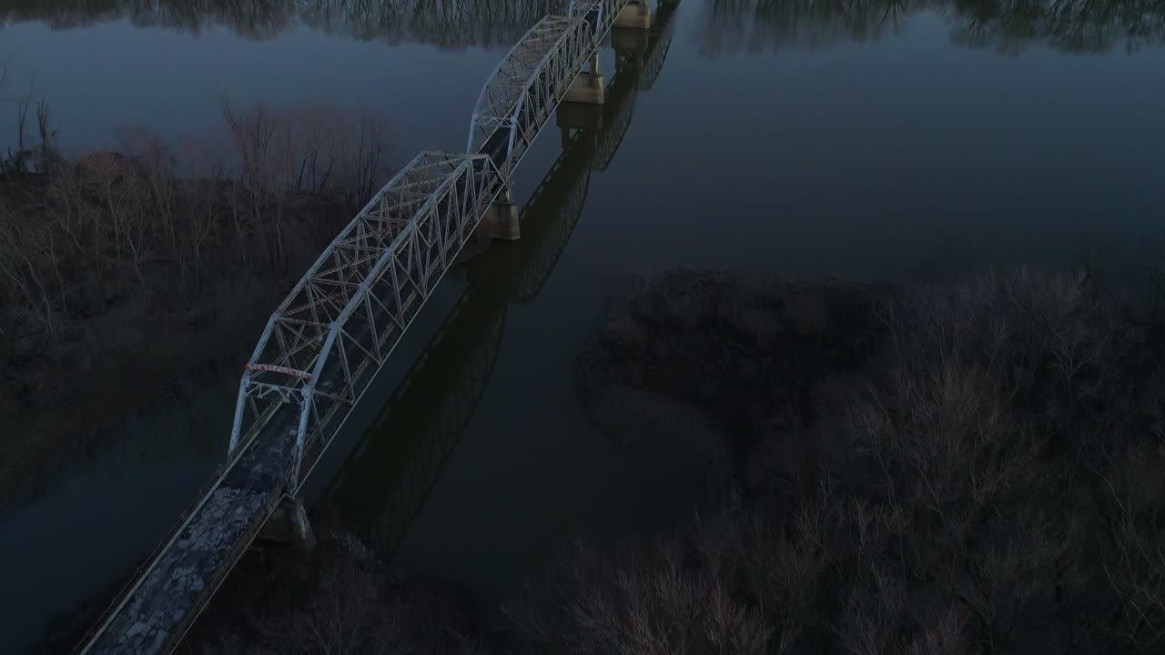 일리노이주 화이트 카운티와 인디애나주 뉴하모니를 연결하는 뉴 하모니 브리지의 조감도