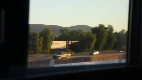 wonderful view of train passing by from inside a window