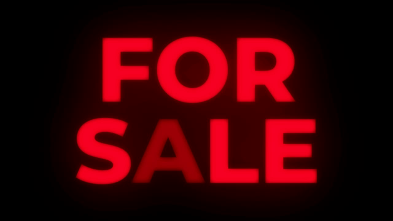 para la venta de texto parpadeante muestra bucle promocional.