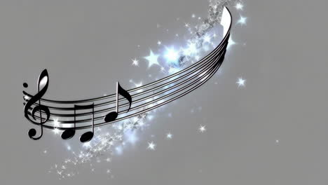 music notes with stars background