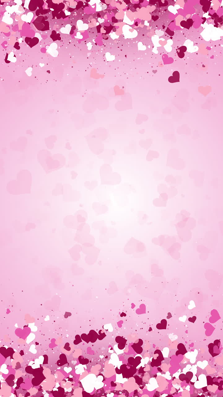 Red and pink flying hearts on white, Valentines Day loop animation ...