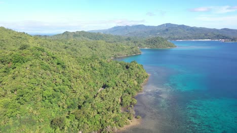 tropical islands in the philippines with scenic blue sea at summer