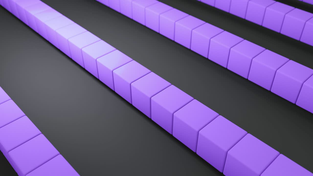 conjunto de diferentes colores cubos 3d rotación de animación. 4k bucle sin costuras formas de imágenes de fondo.