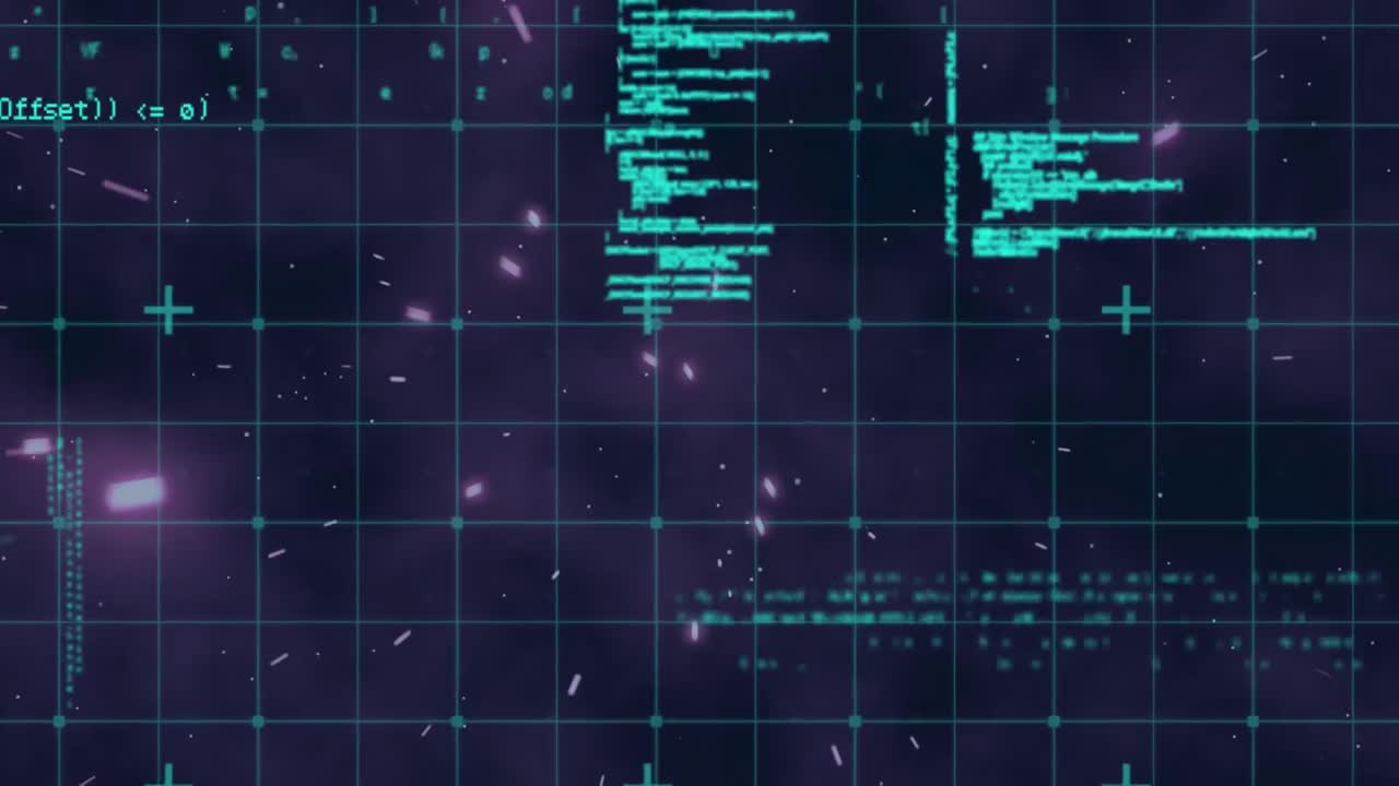 배경에서 그리드 상의 데이터 처리의 애니메이션