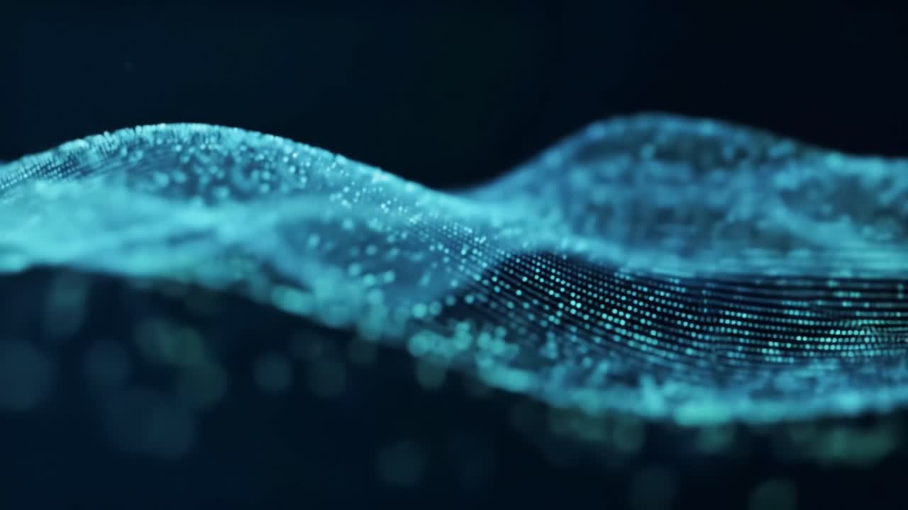 This clip showcases the captivating motions of digital waves and patterns flowing smoothly in a virtual environment. The intricate details and vibrant colors invite exploration and fascination.