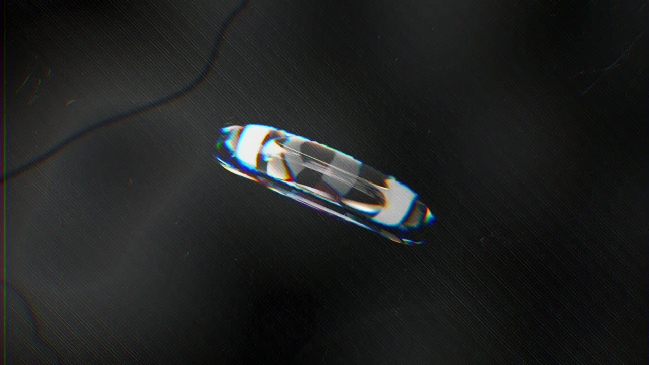 Abstract Transparent Ring Rotating on Dark Background