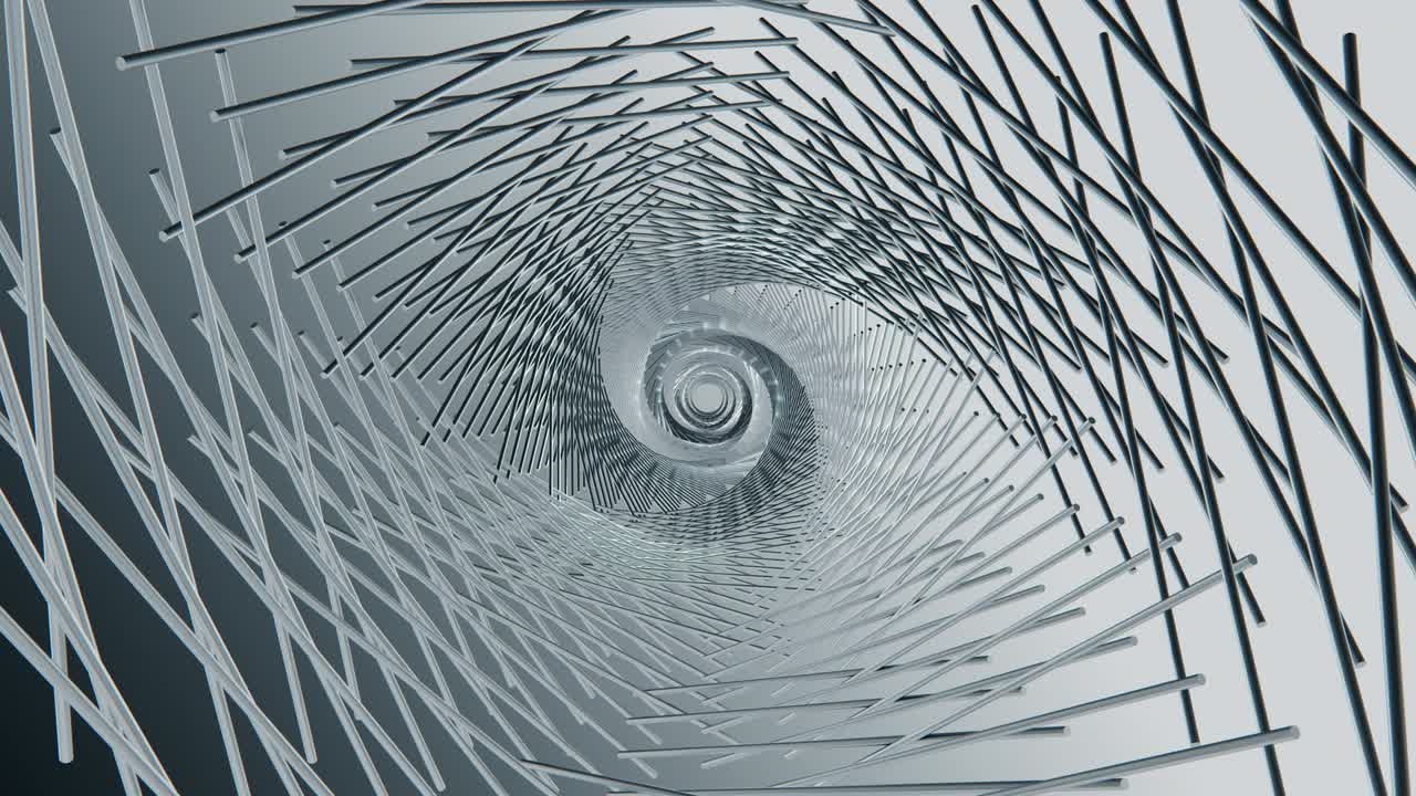 la mosca de la cámara de metal abstracta del túnel