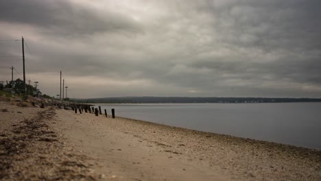 Zeitraffer-Der-Dämmerung-Am-Sag-Harbor,-Long-Island