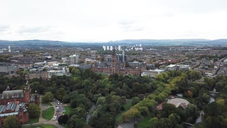 glasgow university in scotland. aerial forward