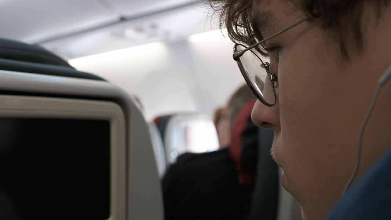 Passenger on an airplane