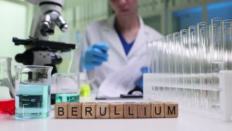 scientific laboratory scene with beryllium blocks and equipment