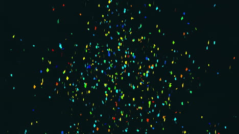 colorful confetti animation falling on dark background