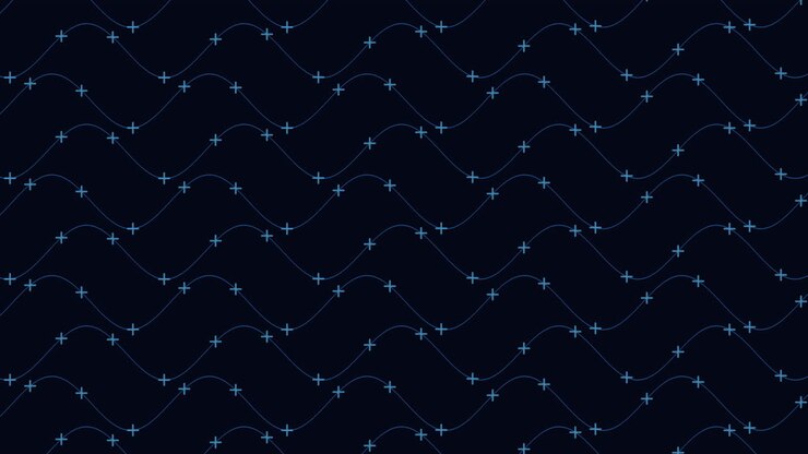 Un design accattivante di un modello a onde blu composto da linee curve in un flusso a zigzag da sinistra a destra, con un punto bianco centrale che crea un effetto visivo dinamico e ipnotico
