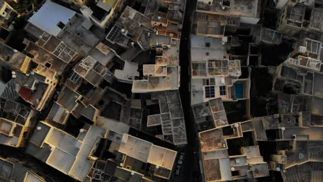 overhead shot of the mediterranean houses of victoria city, gozo, malta