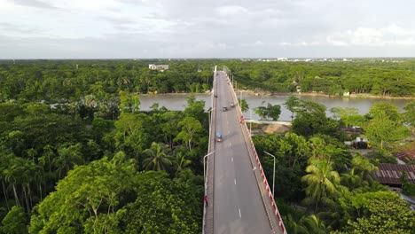 gabkhan bridge  in jhalokati, bangladesh. aerial pedestal down