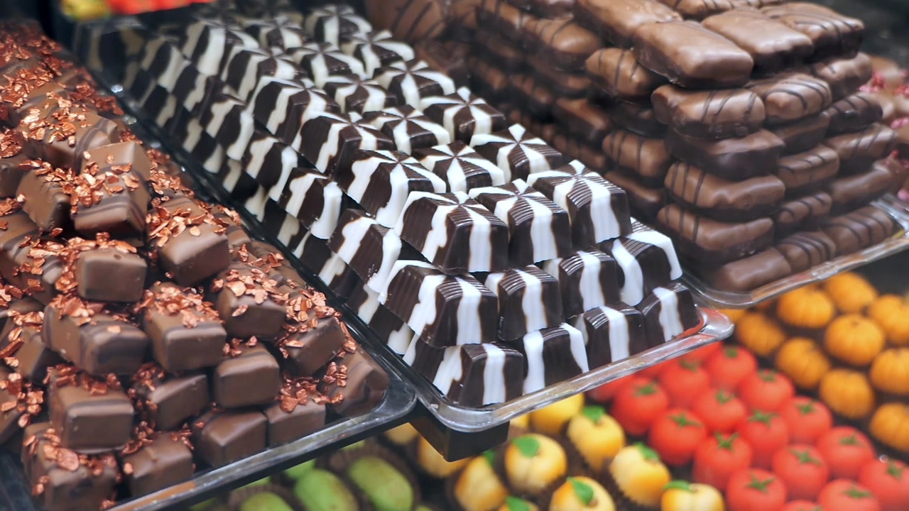 Assortment of Delicious Chocolates and Sweets on Display