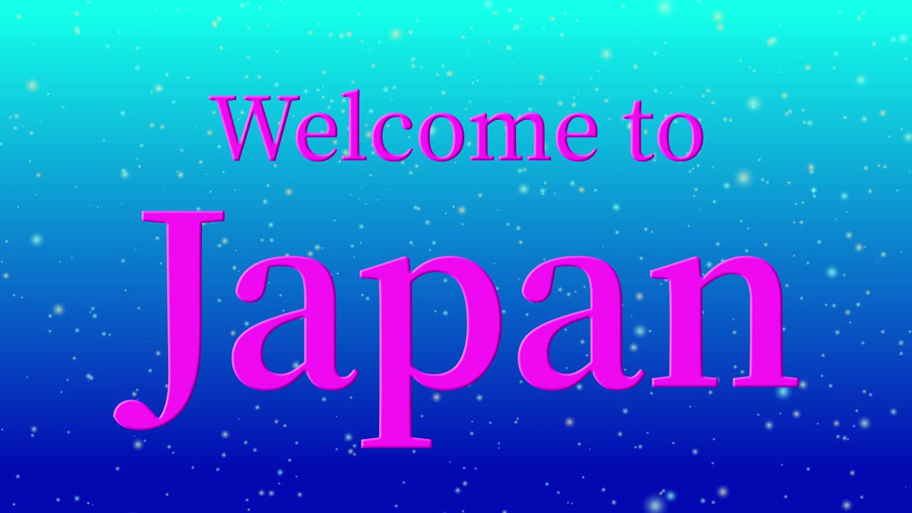 일본에 오신 것을 환영합니다 문자 애니메이션 모션 그래픽