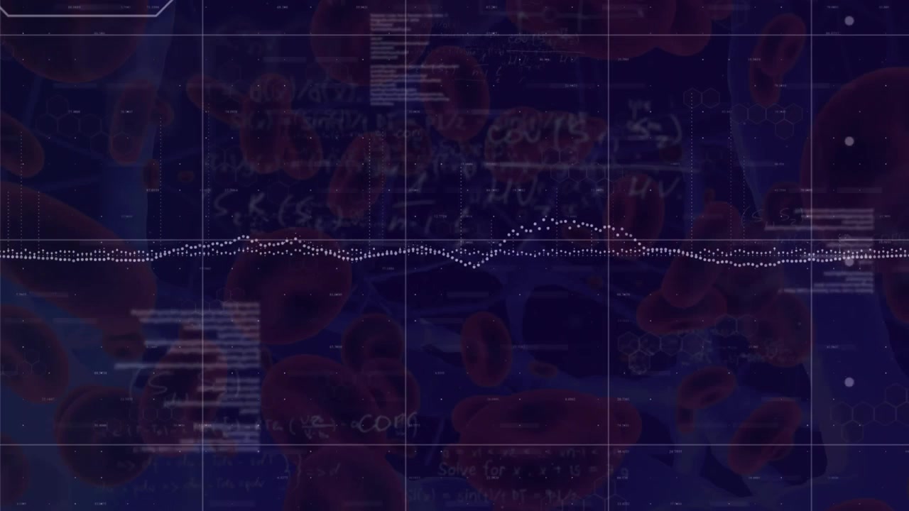 Digital video shows data processing on health and finance amid the pandemic.