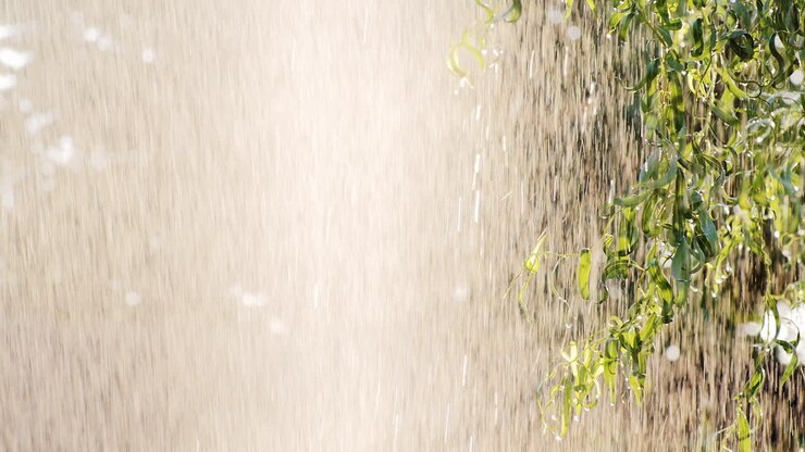 Warm Summer Rain And The Sun In The Courtyard Wet Willow Leaves Slow Motion Video Prores Hq 422 10 B