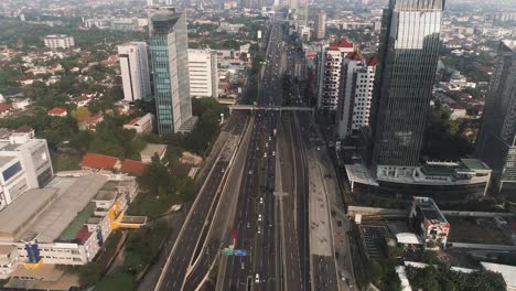 the highway from above moving back by drone