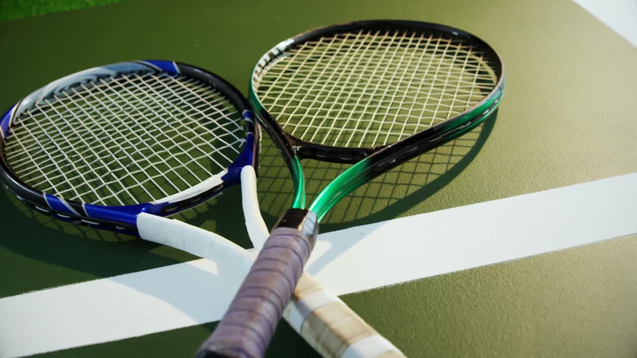 법정에서 두 개의 래켓 4k