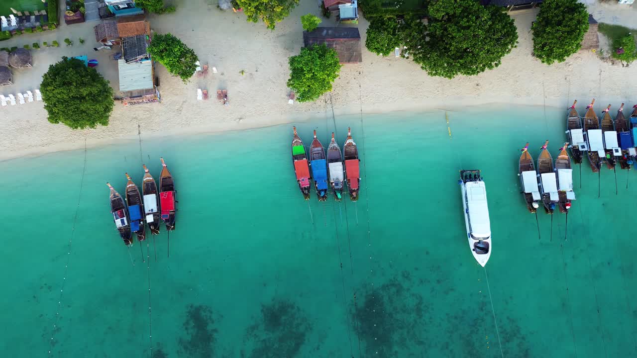Phi Phi islands turquoise water aerial drone Thailand Andaman Sea Southeast Asia travel destination