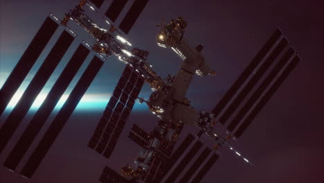 International-Space-Station-over-the-earth-Elements-furnished-by-NASA