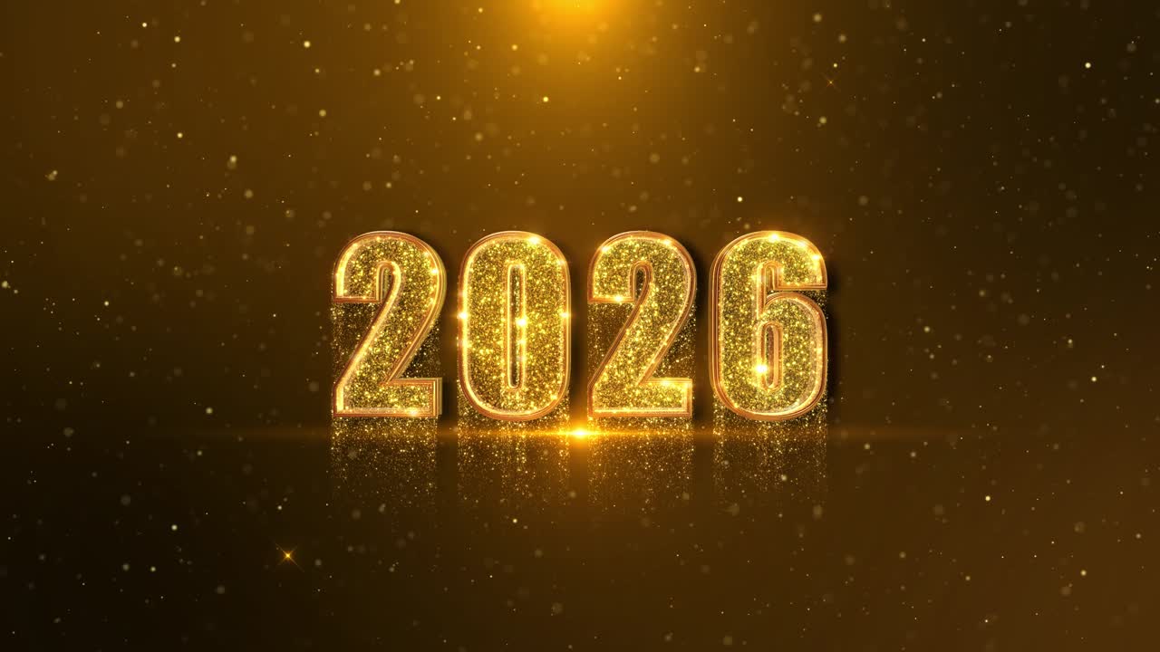 Glittering gold class 2026 text black background sparkling effects graduation invitations gold