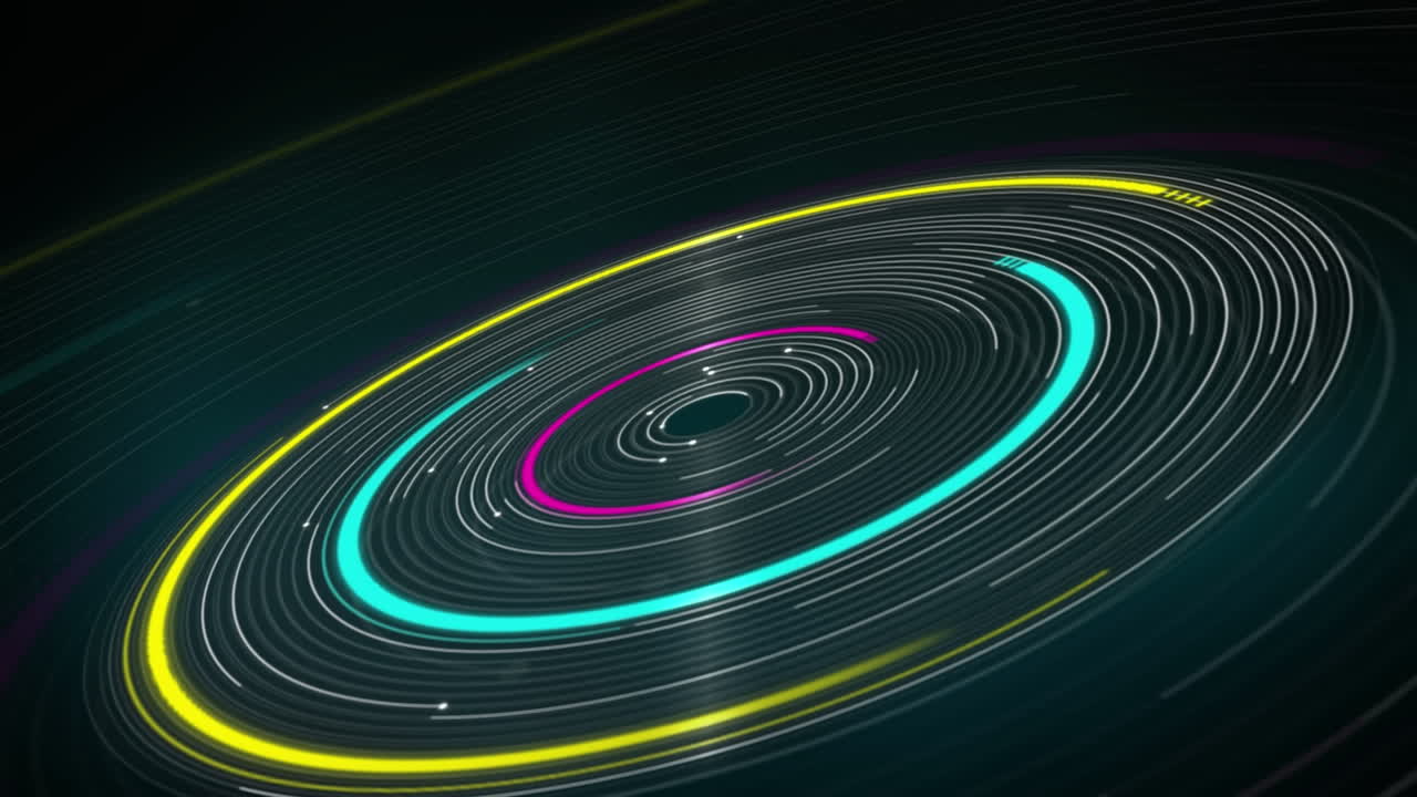 Rotating circles on green background